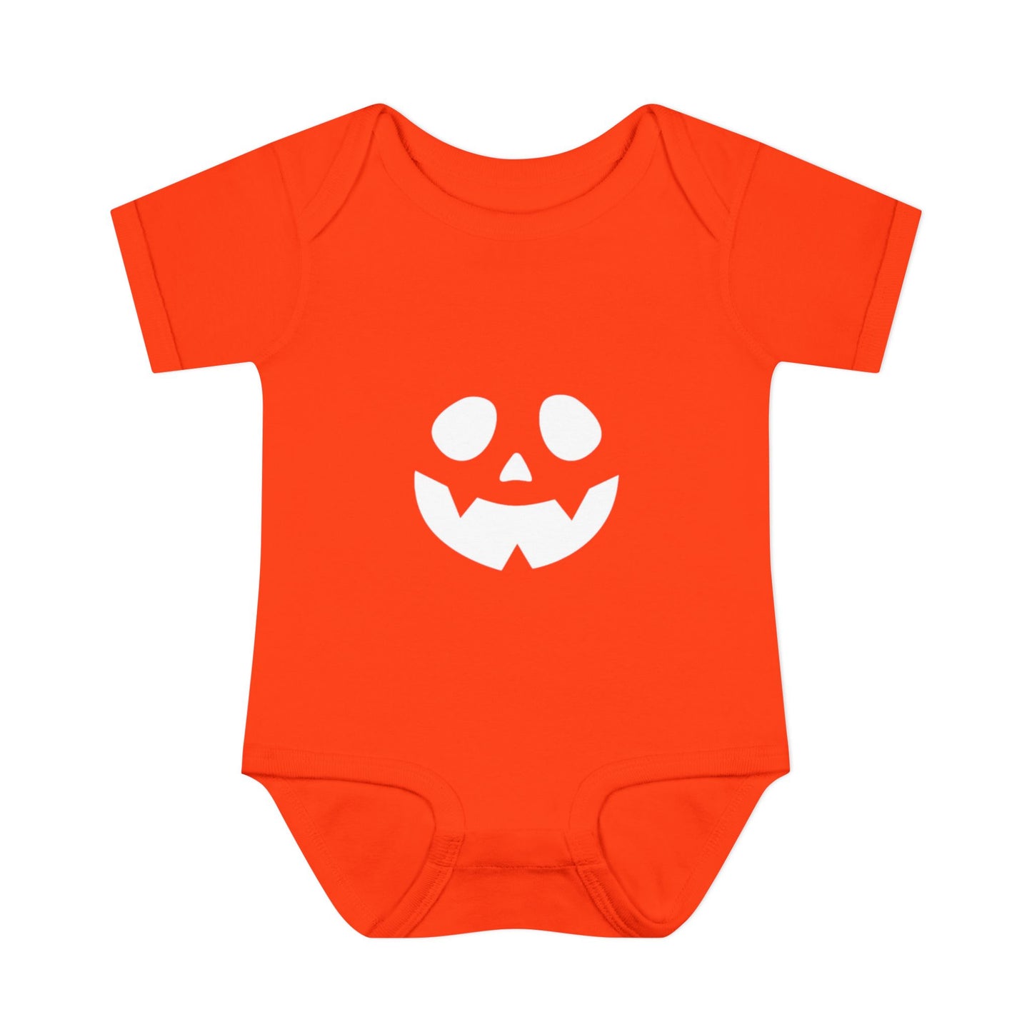 Halloween Baby Bodysuit with Pumpkin Face (White)