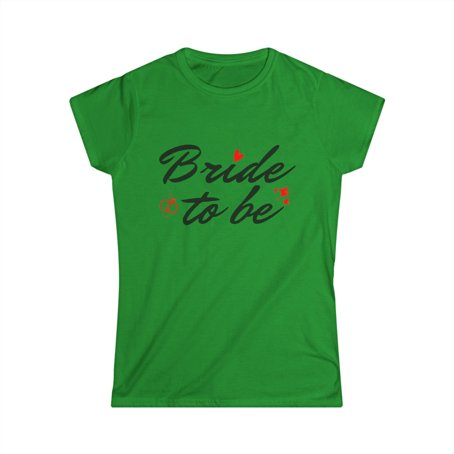 Bride to Be Black Text Women's Softstyle Tee