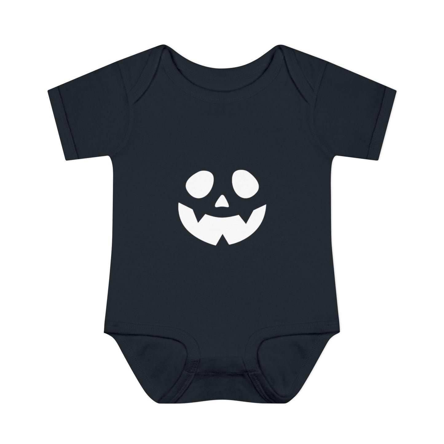 Halloween Baby Bodysuit with Pumpkin Face (White)