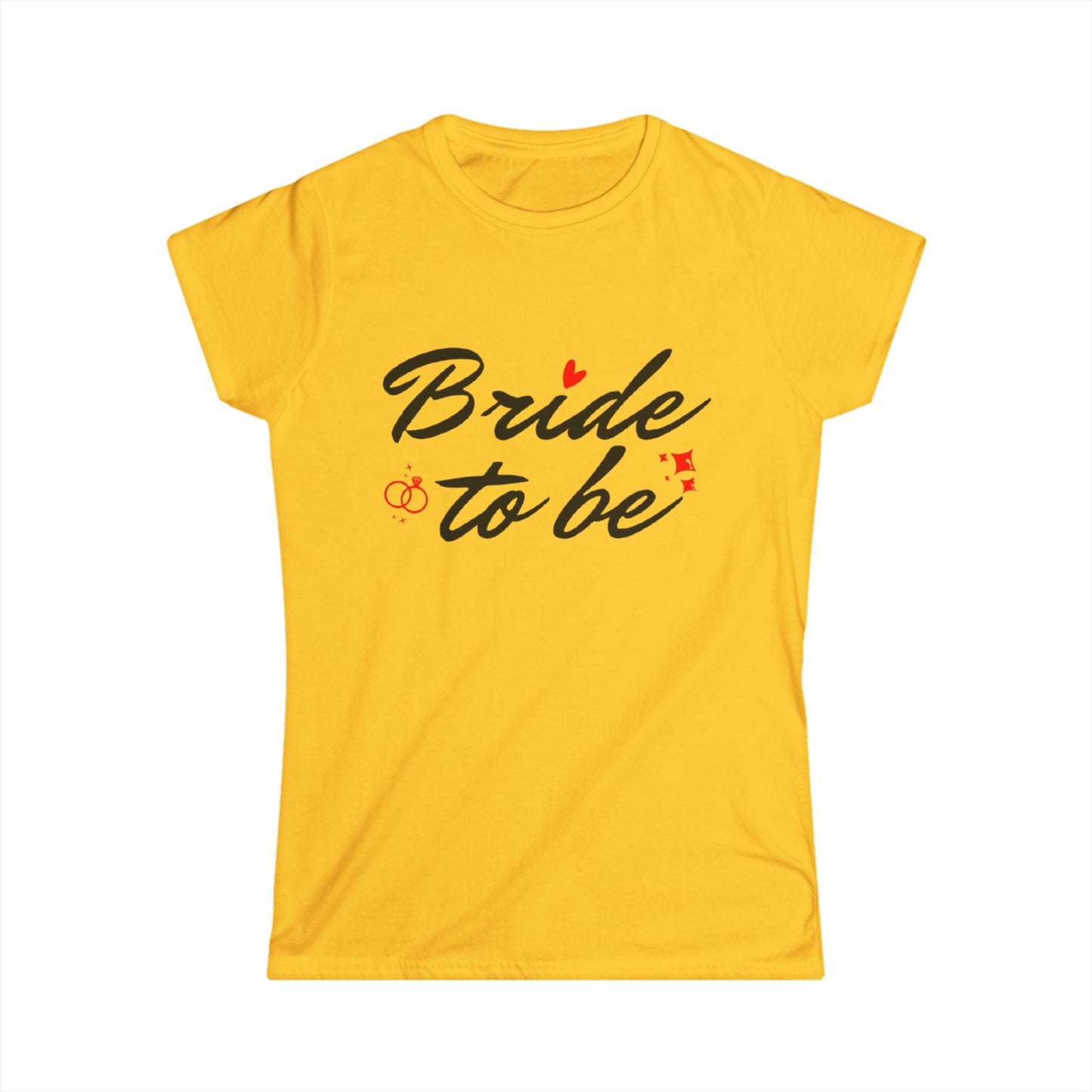 Bride to Be Black Text Women's Softstyle Tee