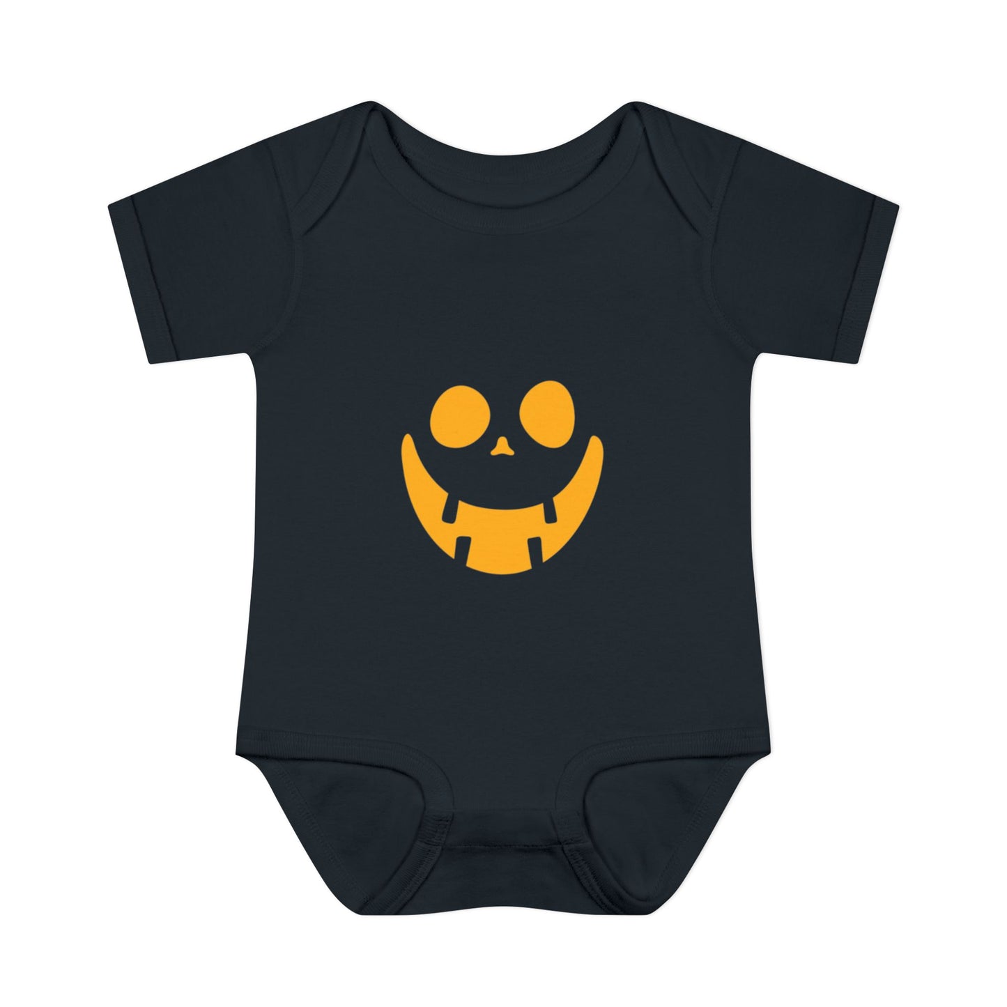 Infant Bodysuit with Playful Face Design (Orange)