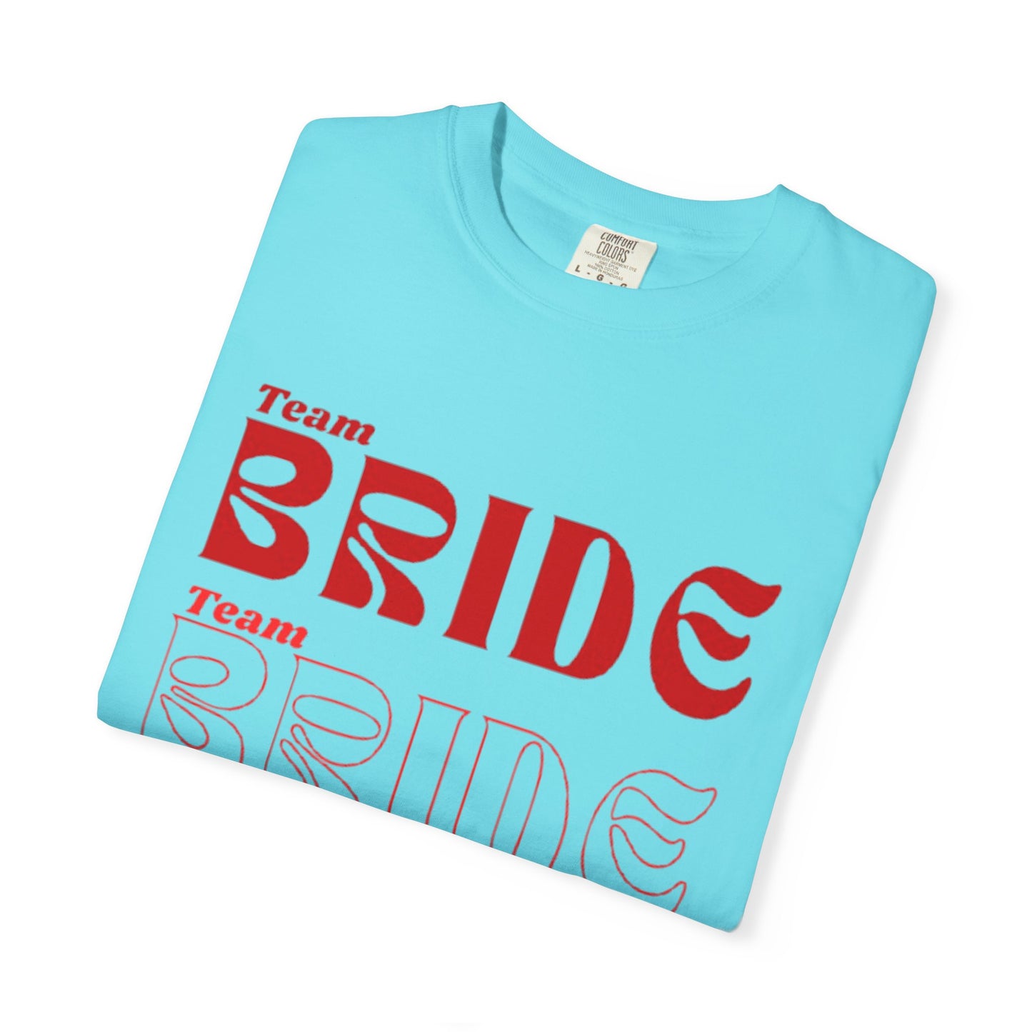 Team Bride Red Text Tshirt
