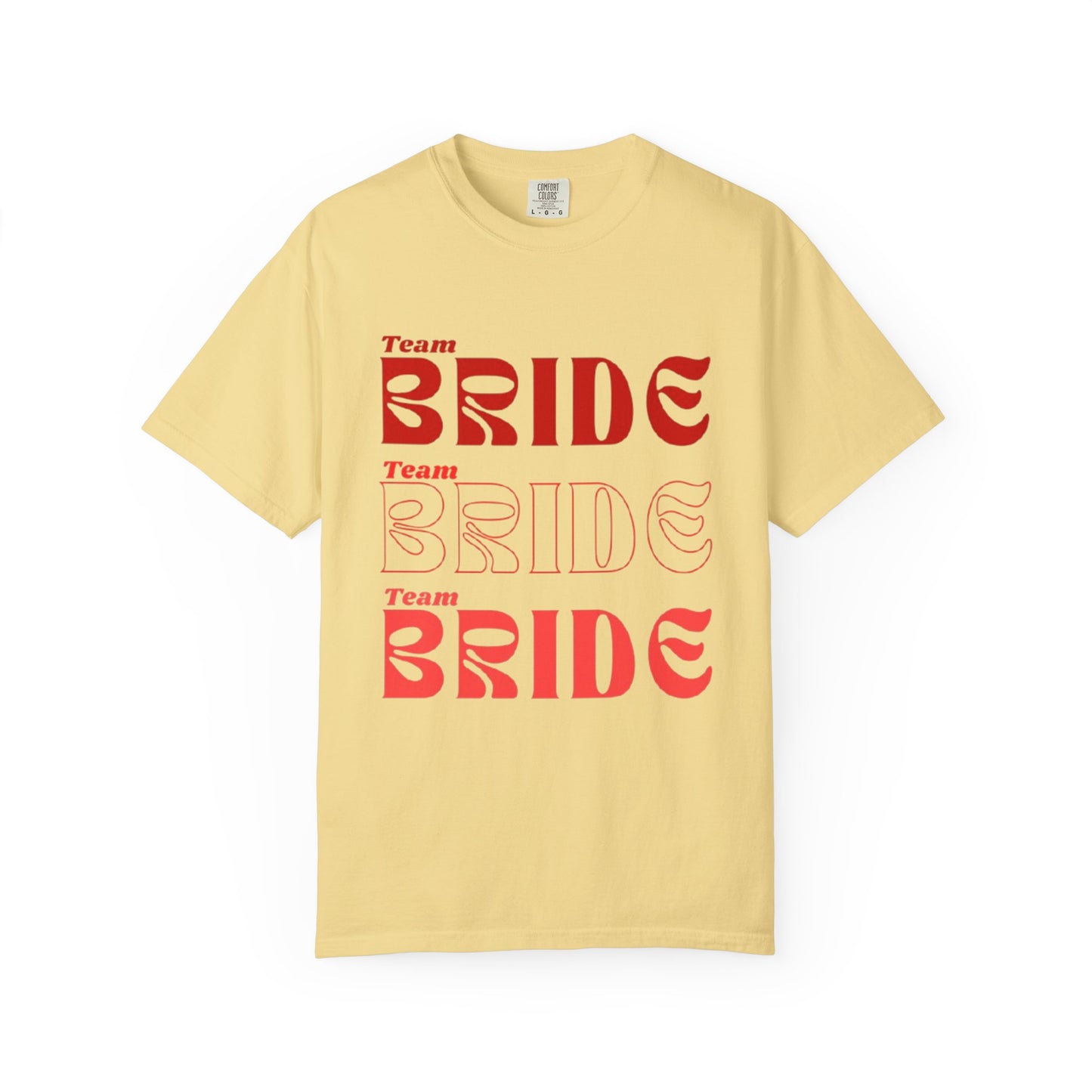 Team Bride Red Text Tshirt
