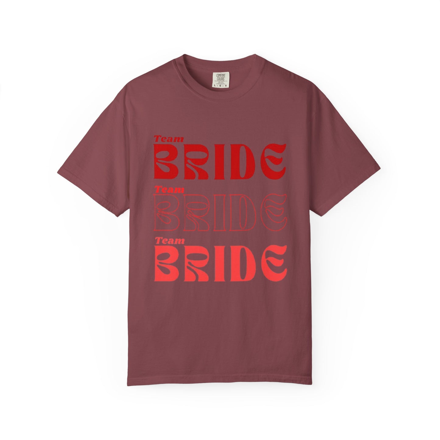 Team Bride Red Text Tshirt