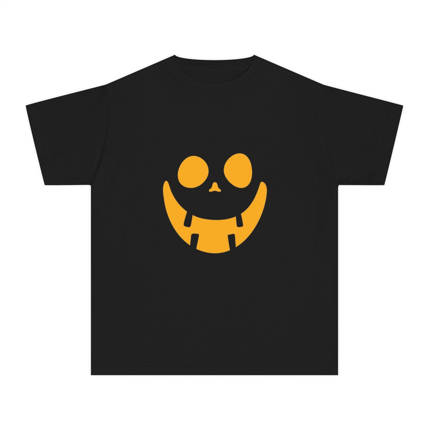 Youth Midweight Tee with Playful Face Design (Orange)