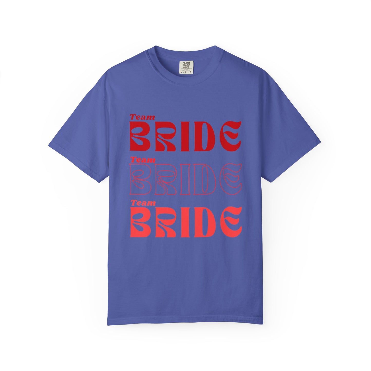 Team Bride Red Text Tshirt