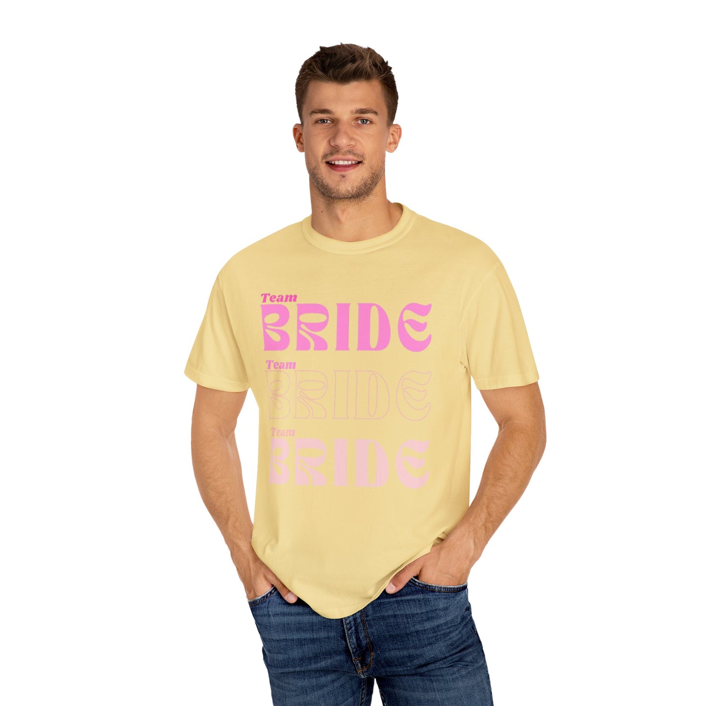 Team Bride Pink Text Tshirt
