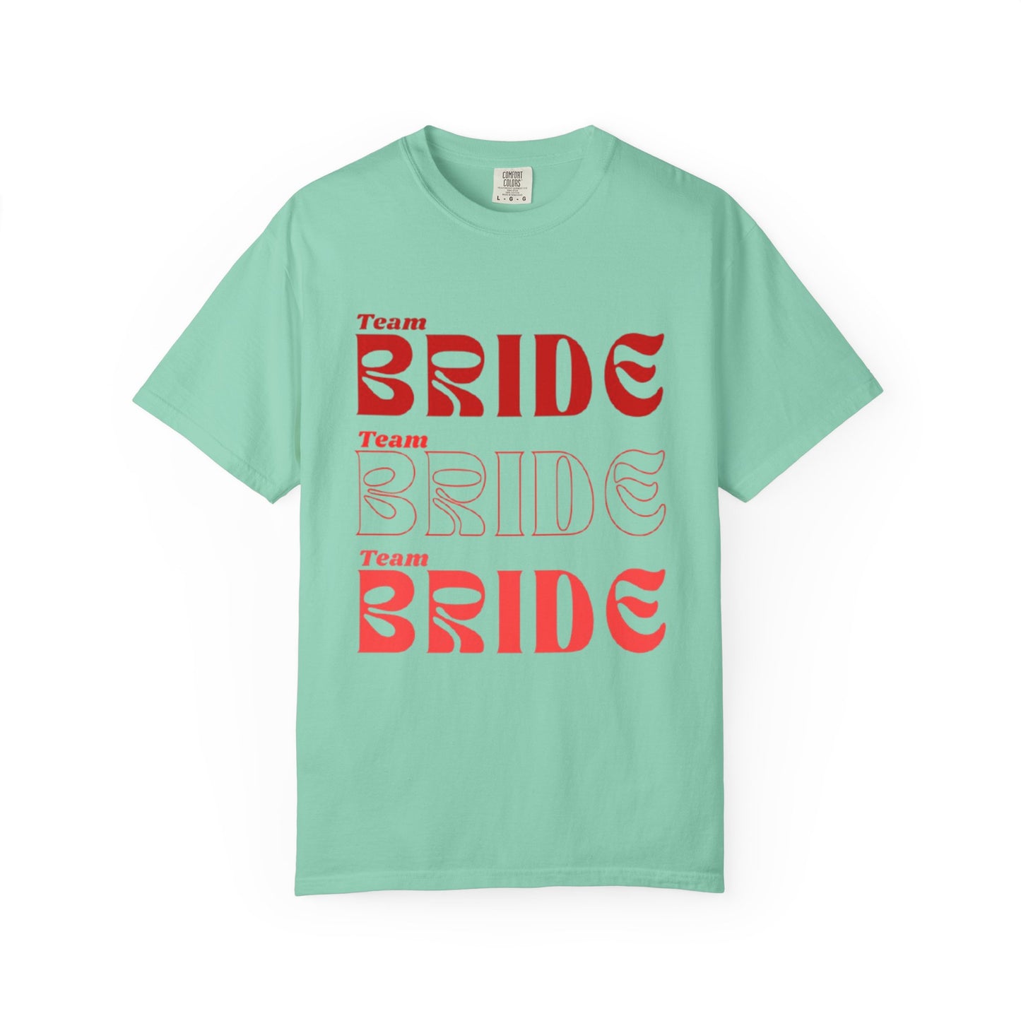 Team Bride Red Text Tshirt