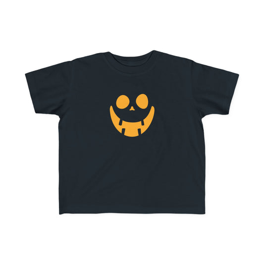 Toddler Midweight Tee with Playful Face Design (Orange)