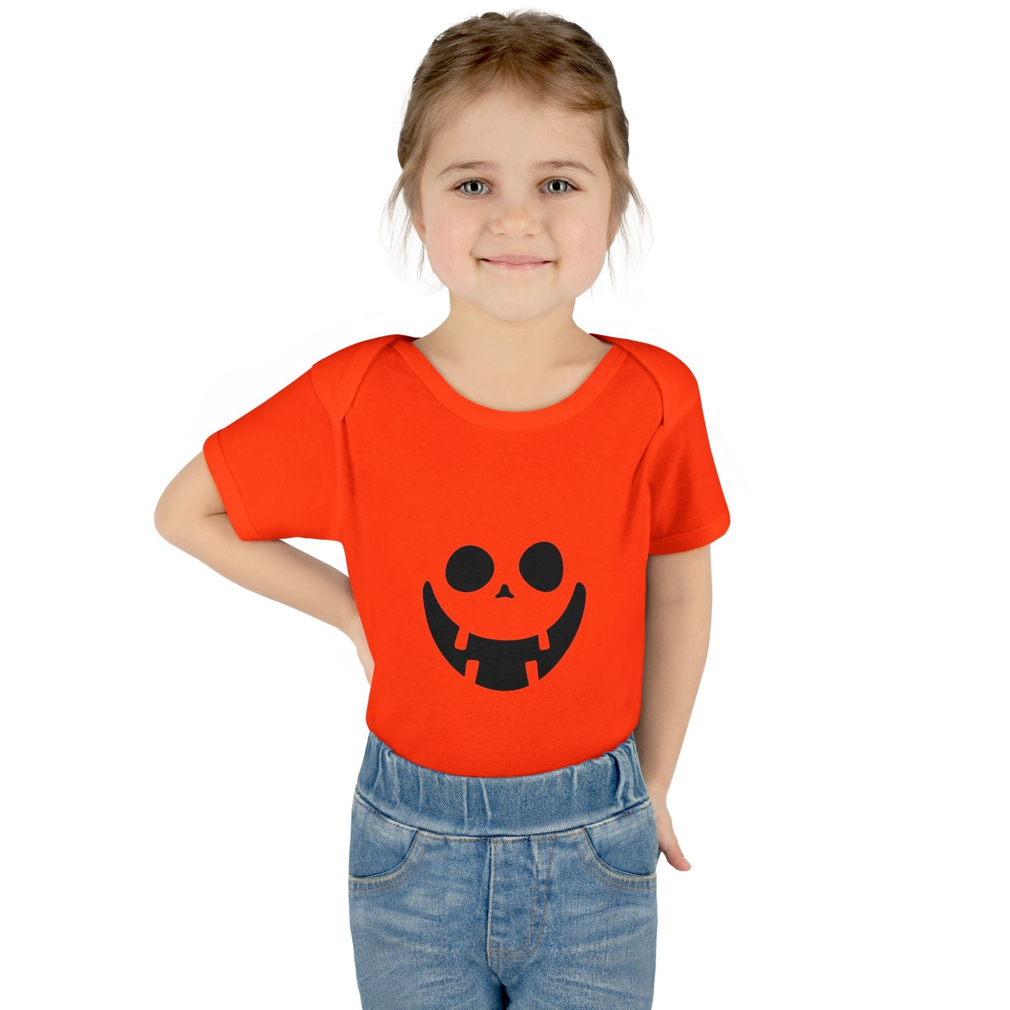 Infant Bodysuit with Playful Face Design (Black)