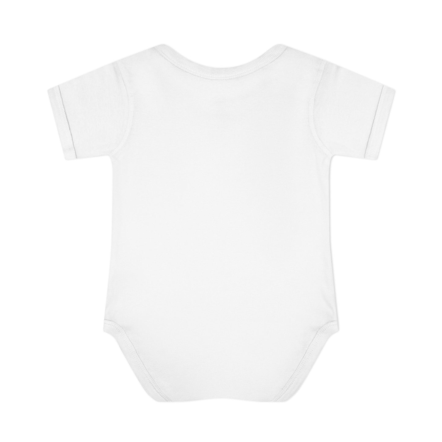 Infant Bodysuit with Playful Face Design (Black)