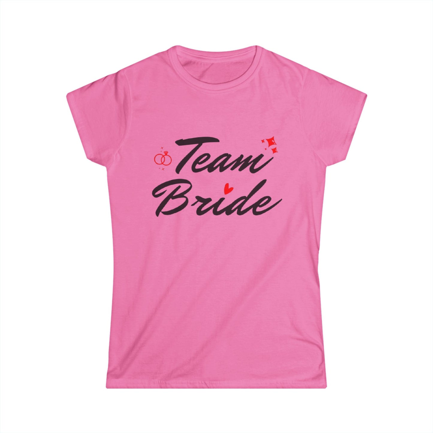 Team Bride Black Text Women's Softstyle Tee