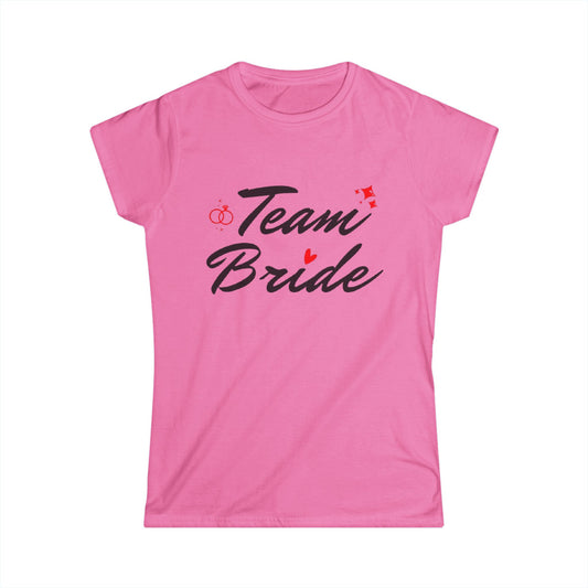 Team Bride Black Text Women's Softstyle Tee