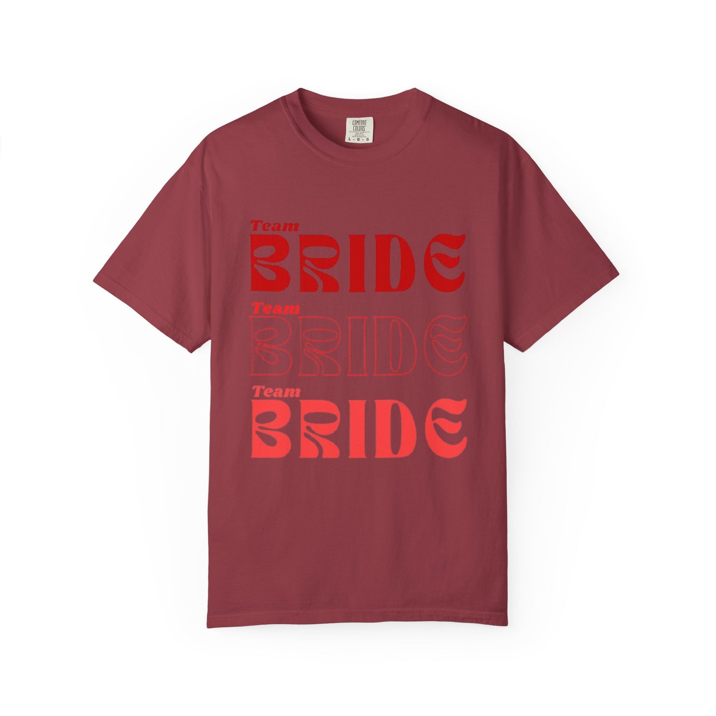Team Bride Red Text Tshirt