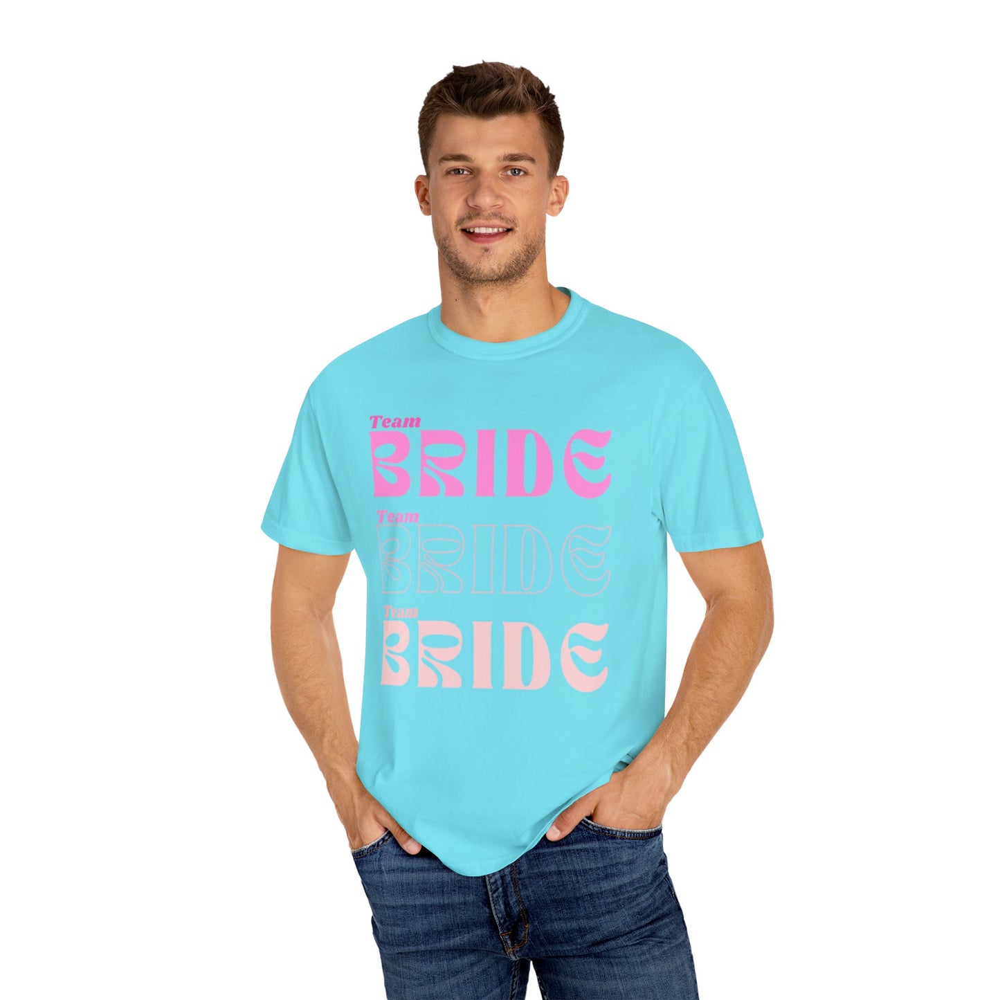 Team Bride Pink Text Tshirt