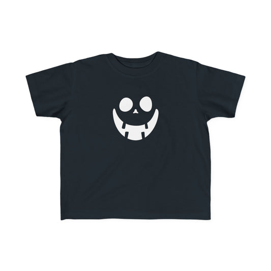 Toddler Midweight Tee with Playful Face Design (White)