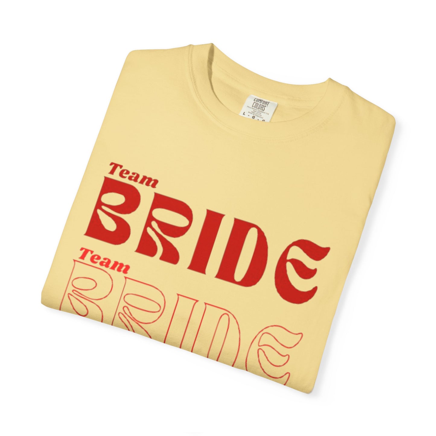 Team Bride Red Text Tshirt