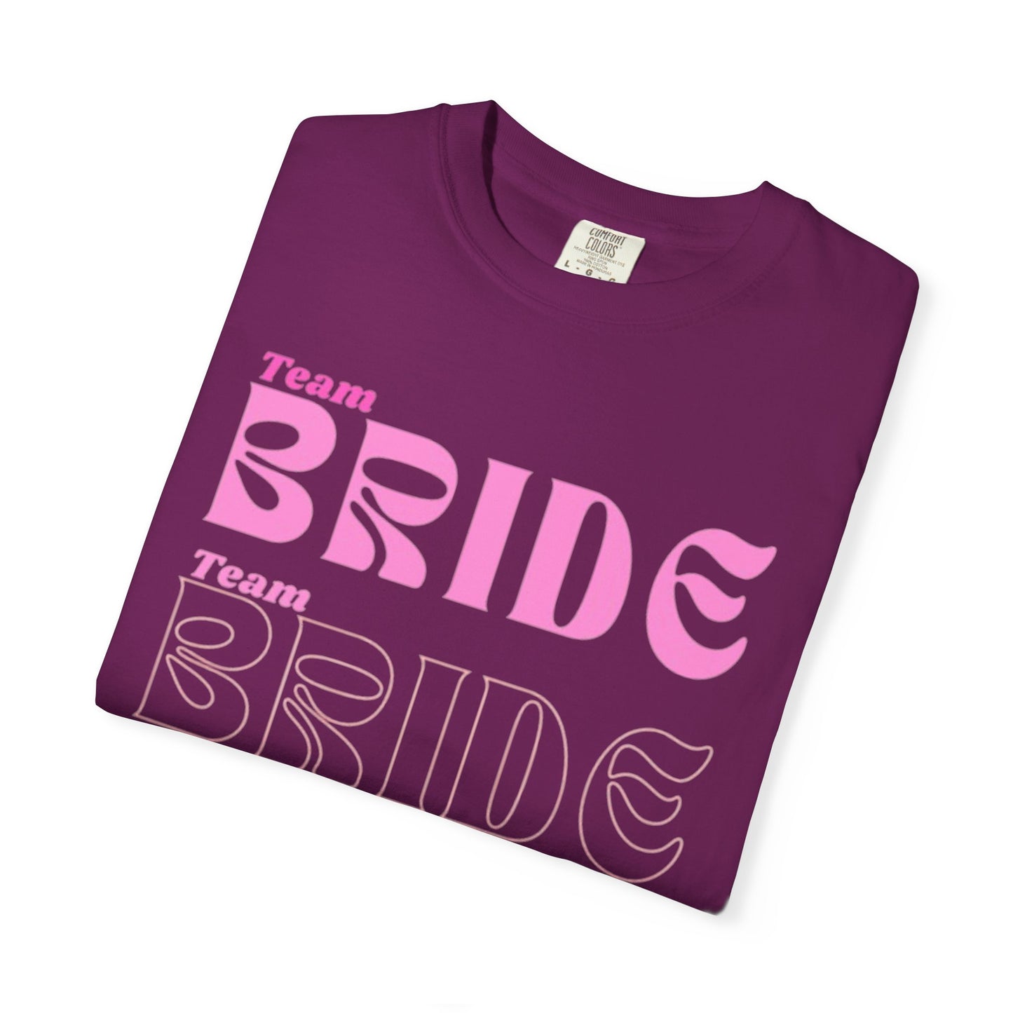 Team Bride Pink Text Tshirt
