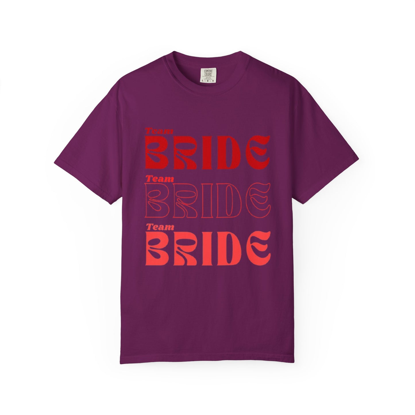 Team Bride Red Text Tshirt