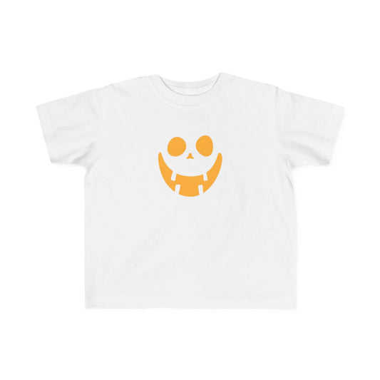 Toddler Midweight Tee with Playful Face Design (Orange)