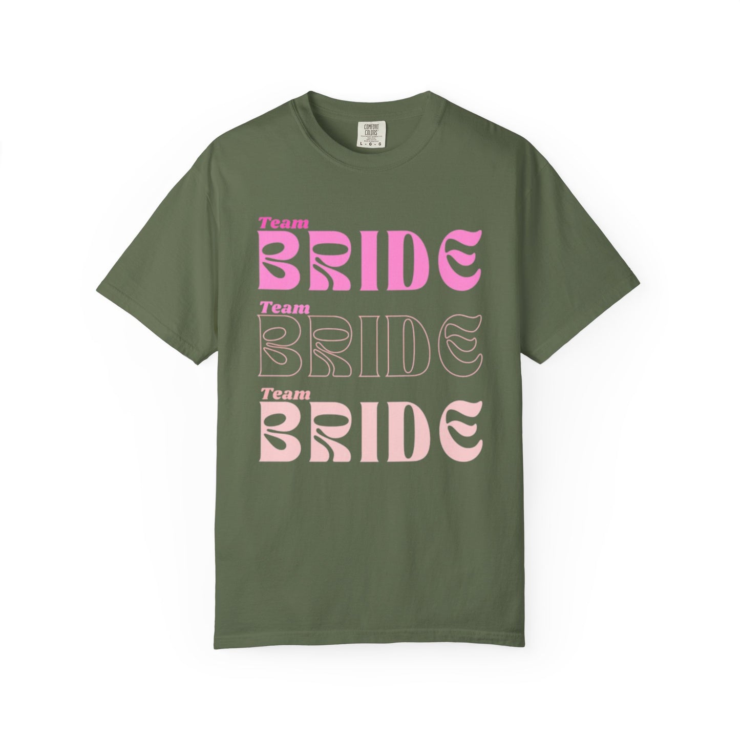 Team Bride Pink Text Tshirt