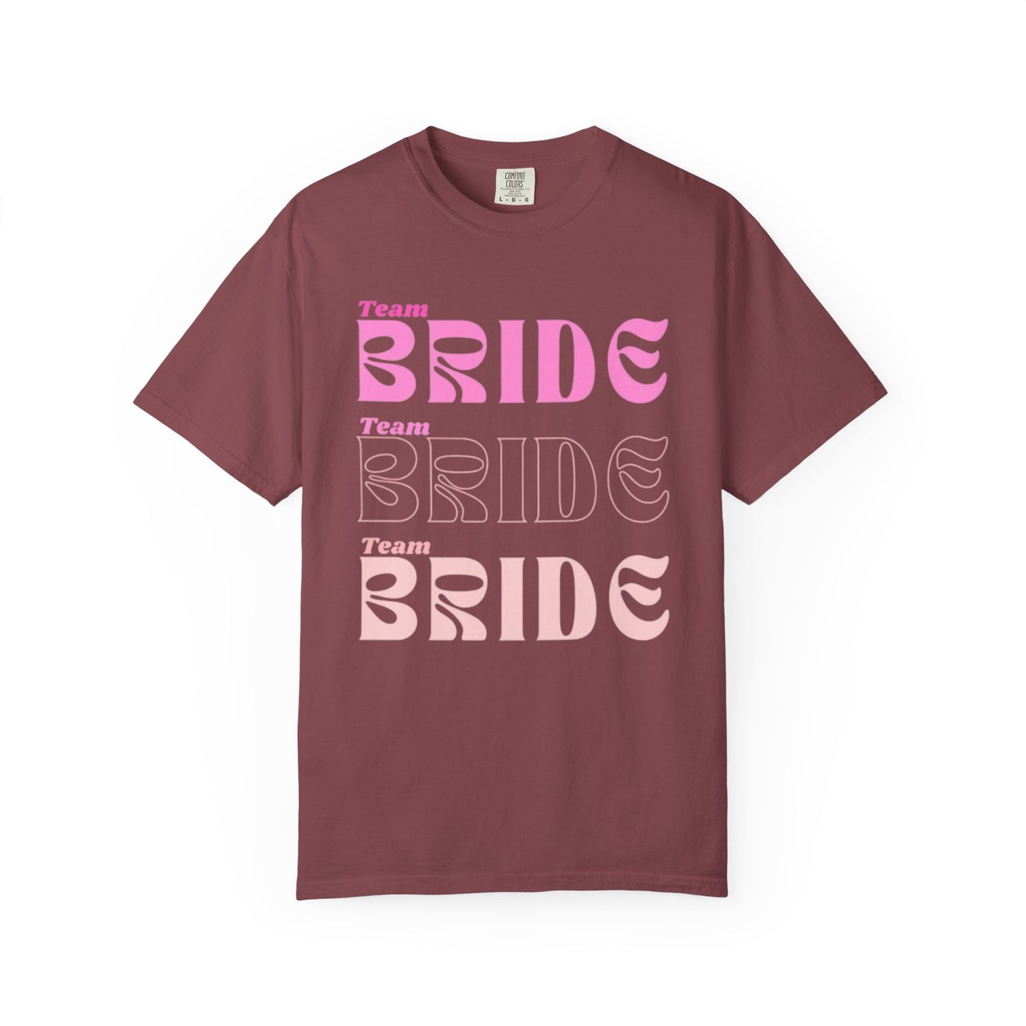 Team Bride Pink Text Tshirt