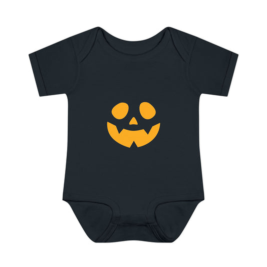 Halloween Baby Bodysuit with Pumpkin Face (Orange)