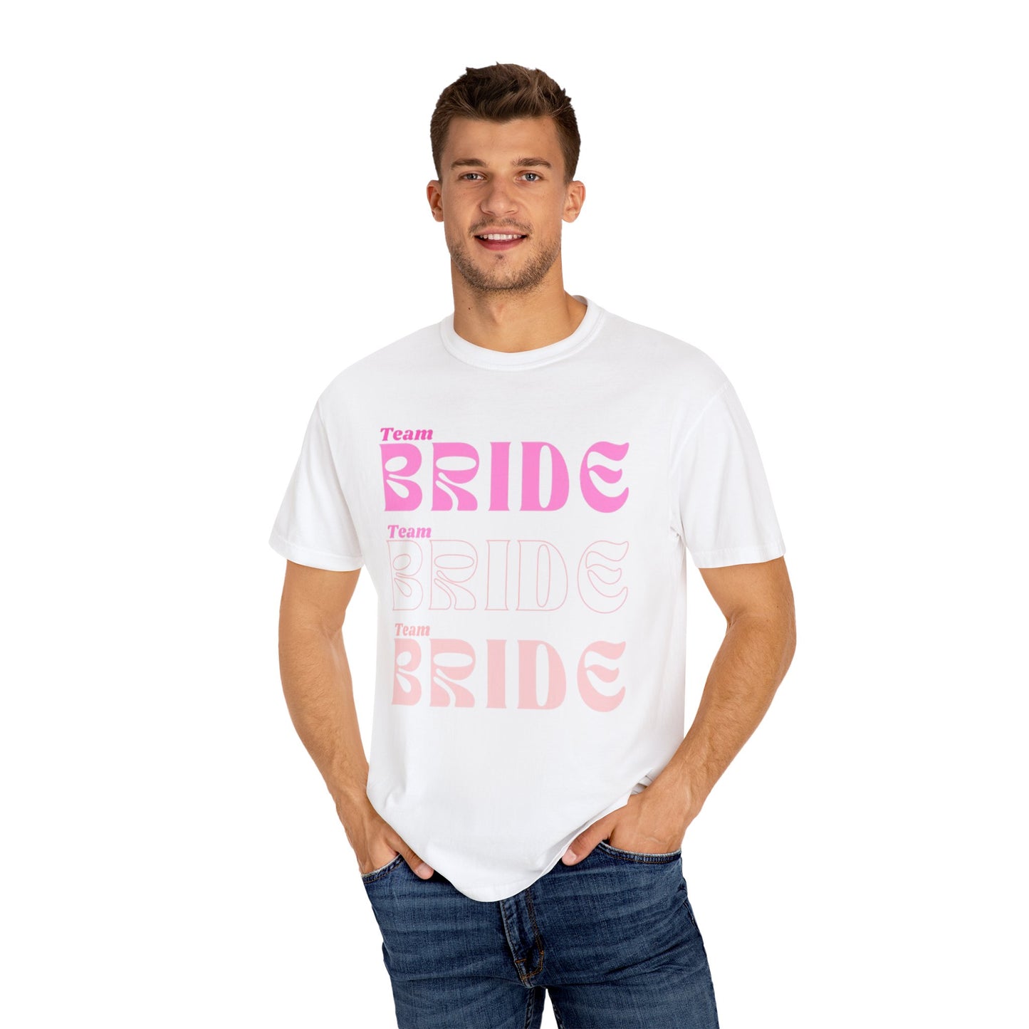 Team Bride Pink Text Tshirt