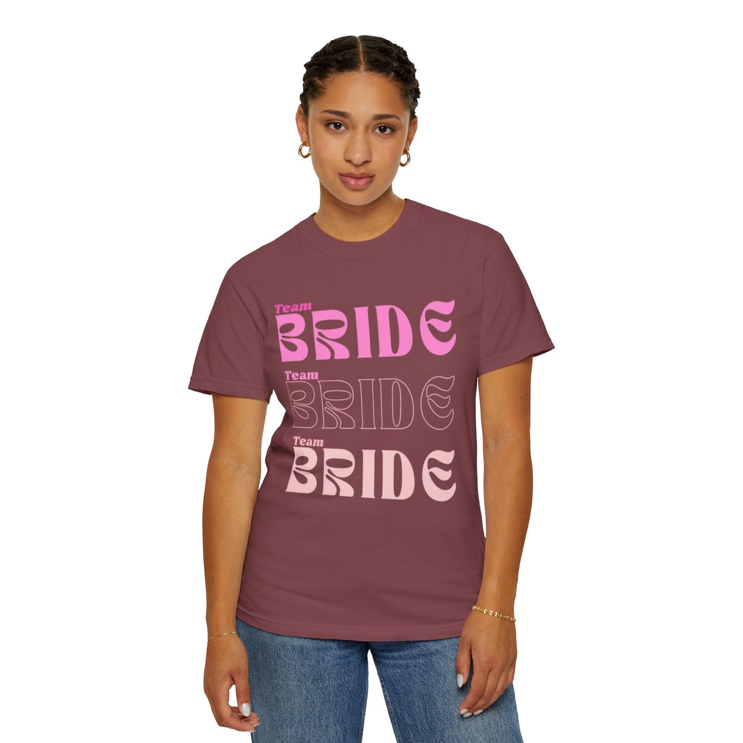 Team Bride Pink Text Tshirt