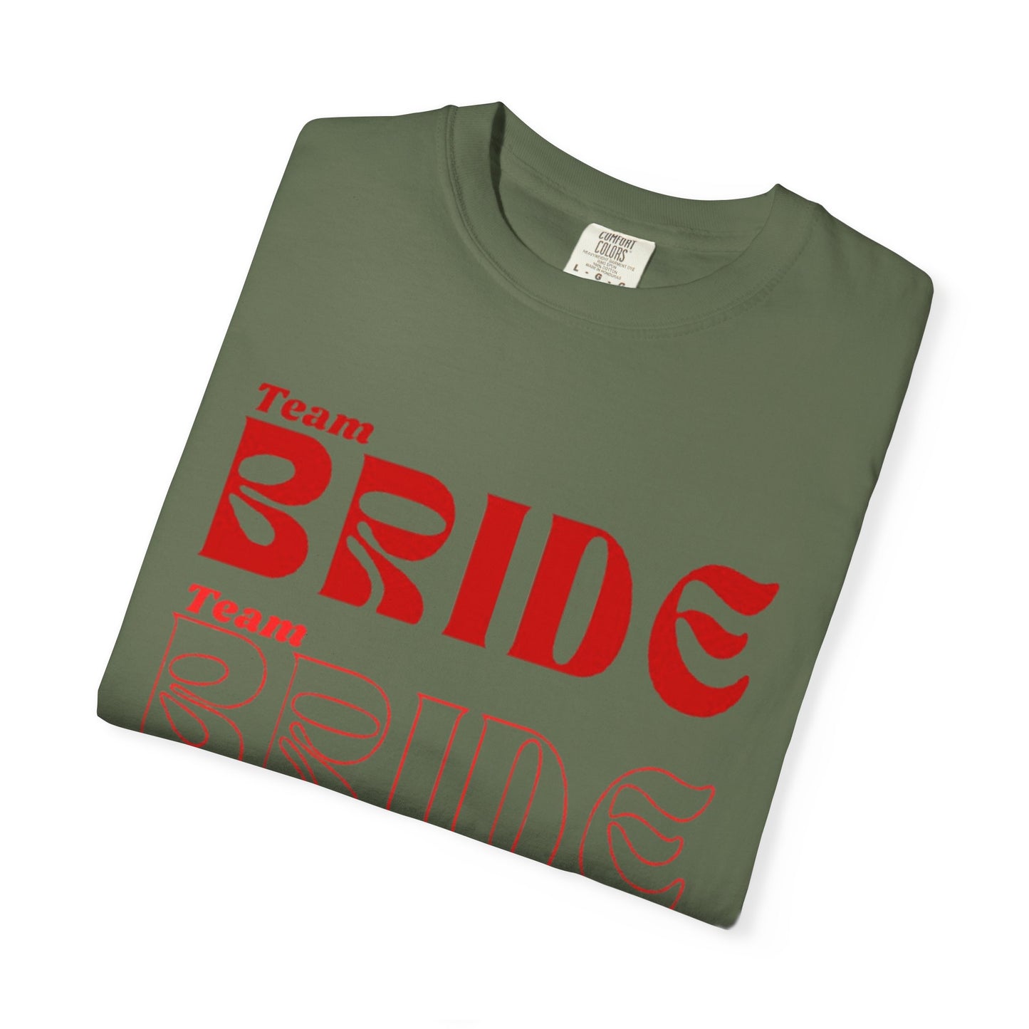 Team Bride Red Text Tshirt
