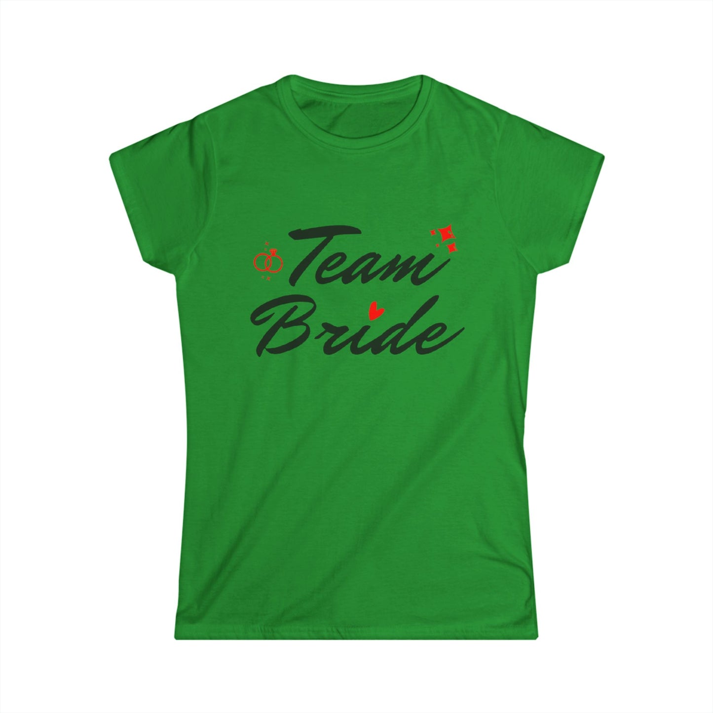 Team Bride Black Text Women's Softstyle Tee