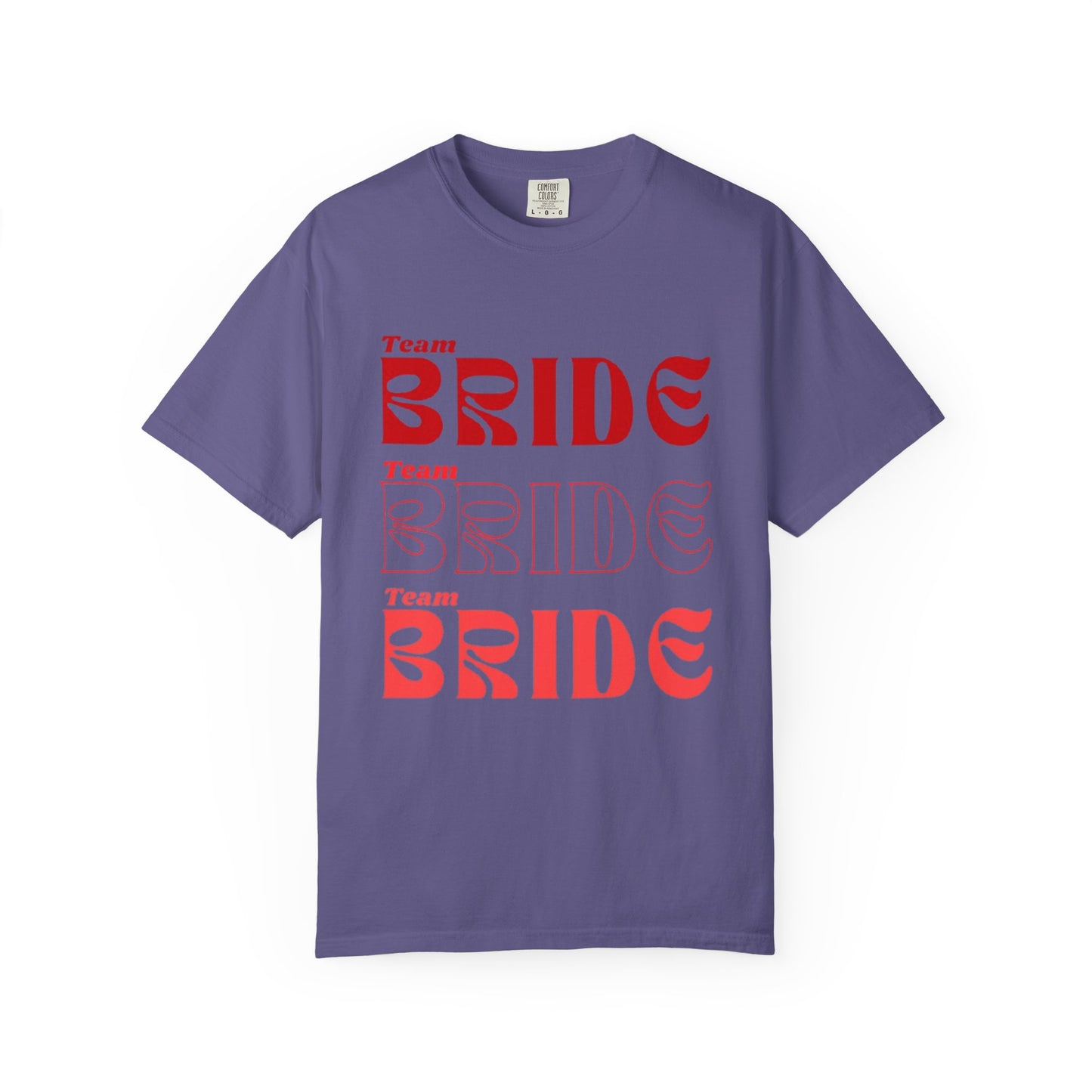 Team Bride Red Text Tshirt