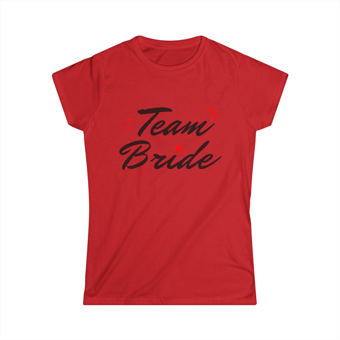 Team Bride Black Text Women's Softstyle Tee