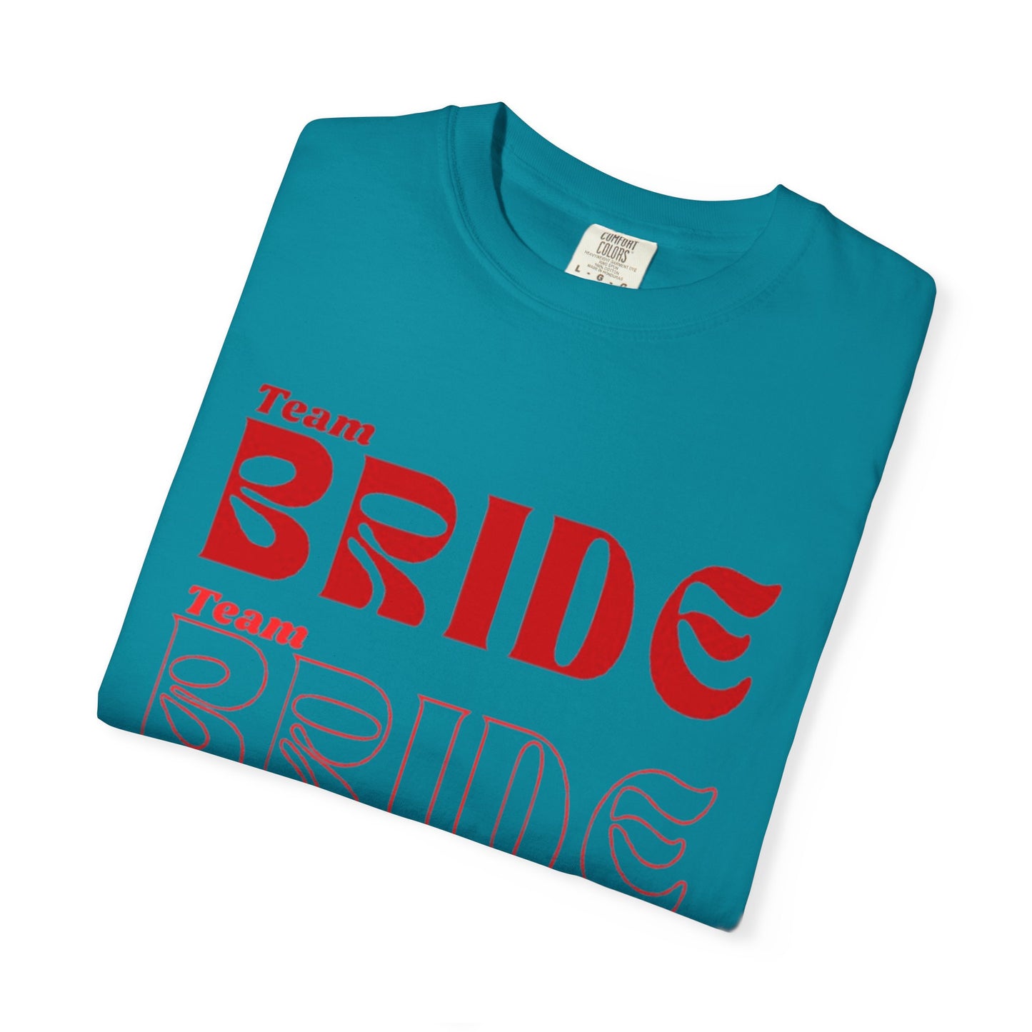 Team Bride Red Text Tshirt