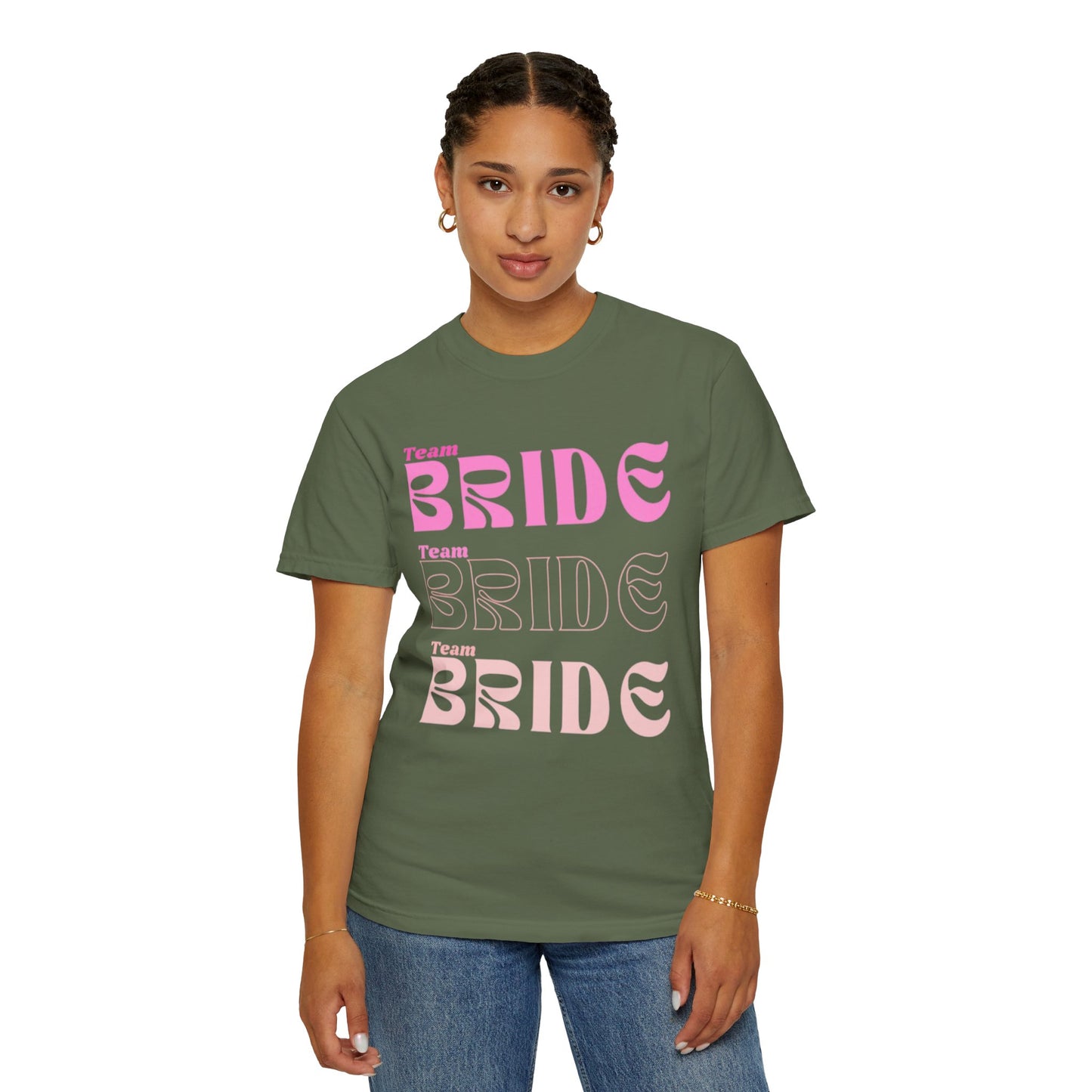 Team Bride Pink Text Tshirt