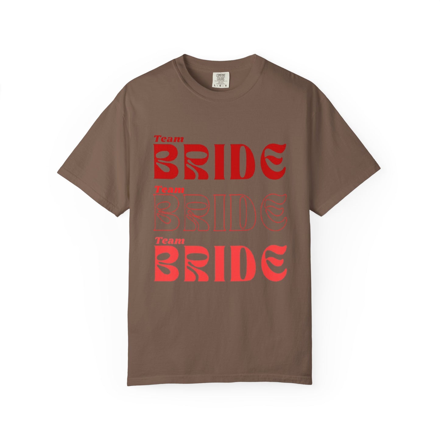 Team Bride Red Text Tshirt