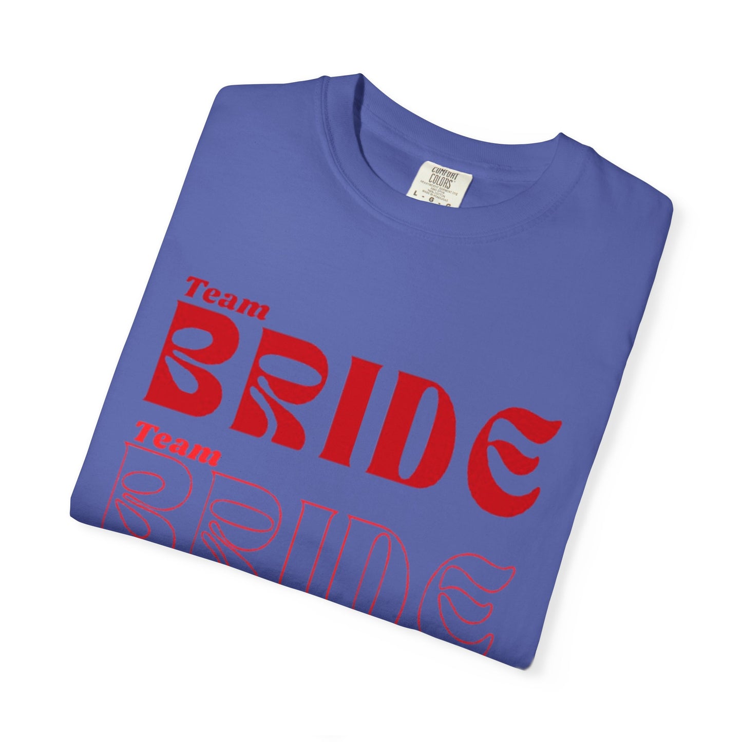 Team Bride Red Text Tshirt