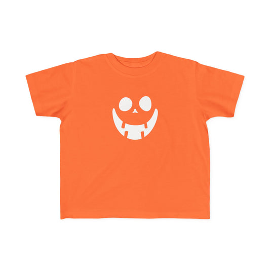 Toddler Midweight Tee with Playful Face Design (White)
