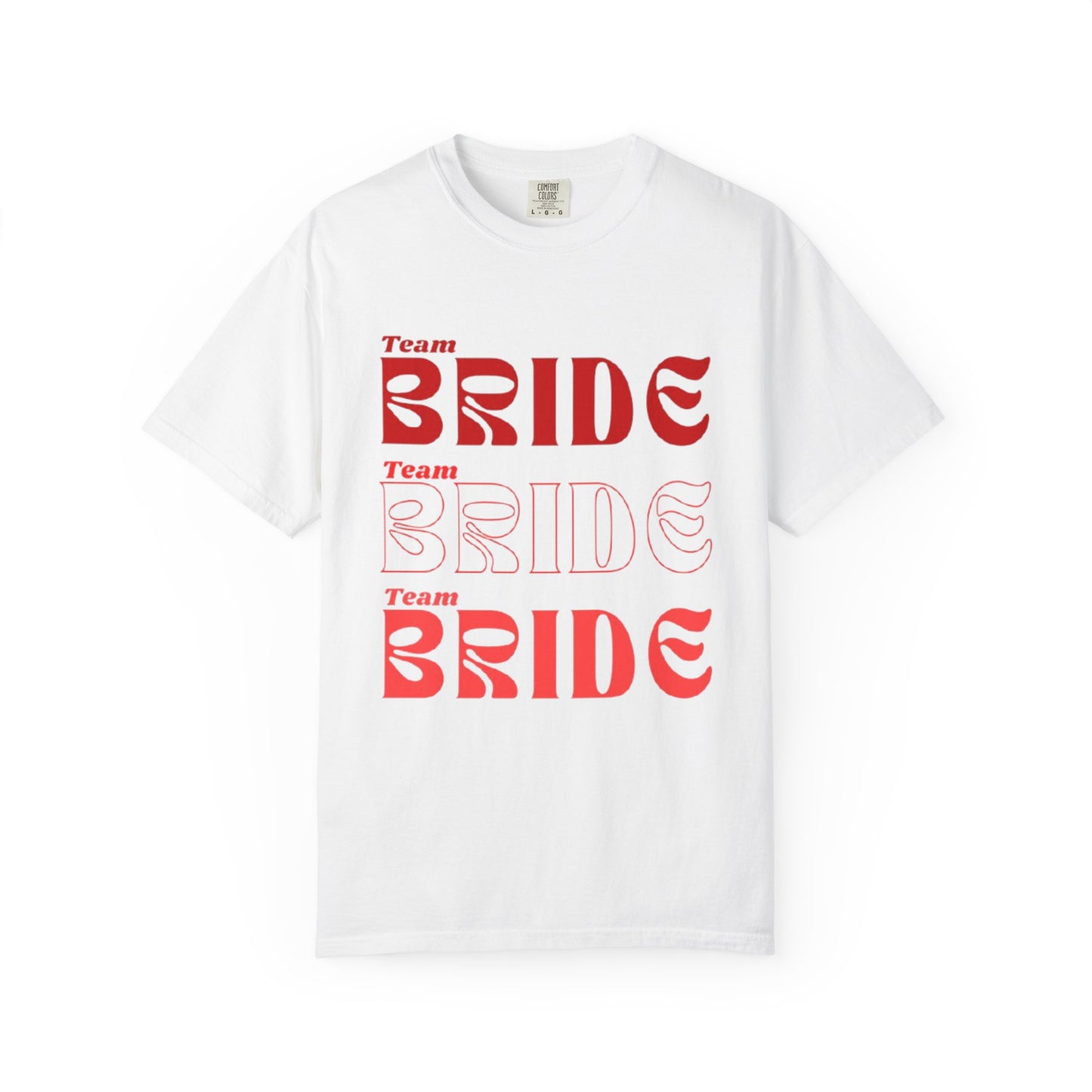 Team Bride Red Text Tshirt