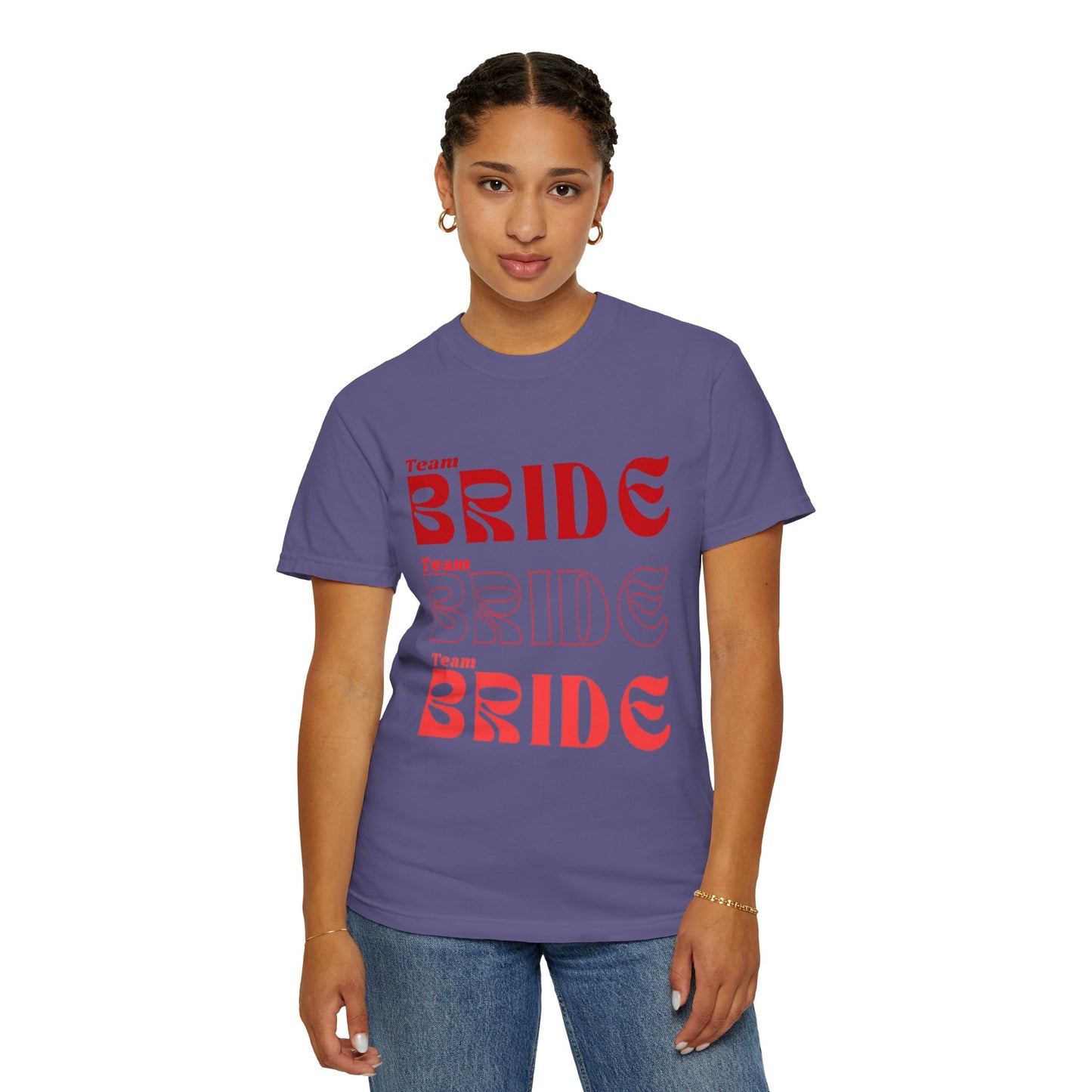 Team Bride Red Text Tshirt