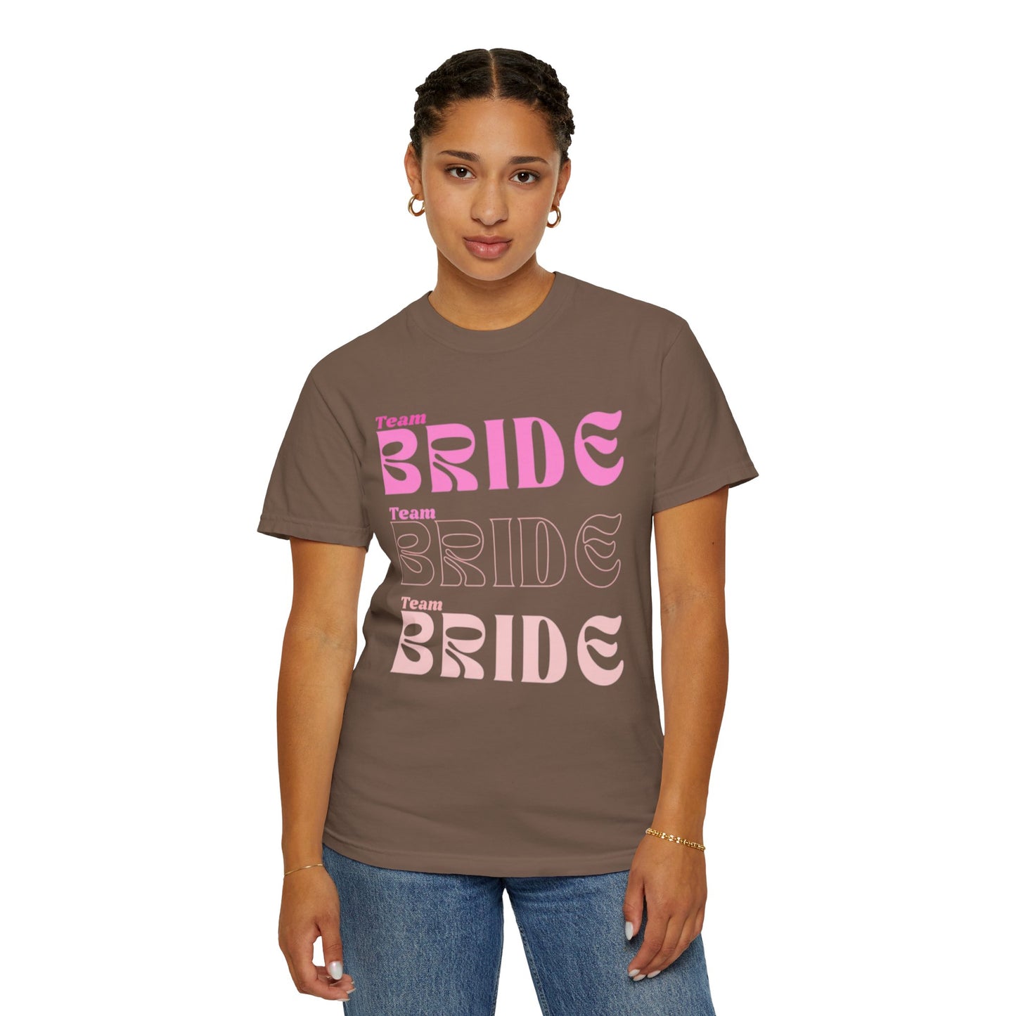 Team Bride Pink Text Tshirt