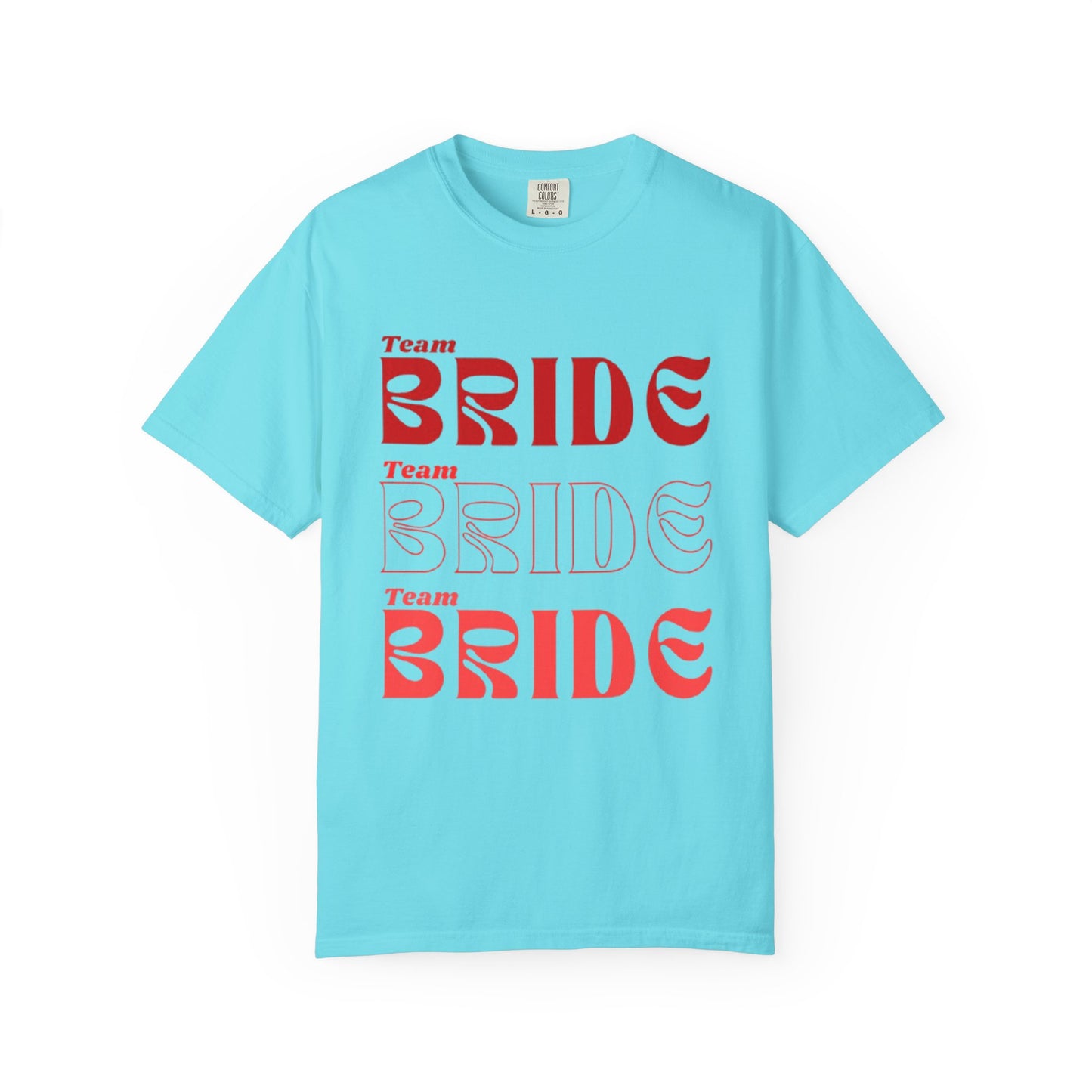 Team Bride Red Text Tshirt