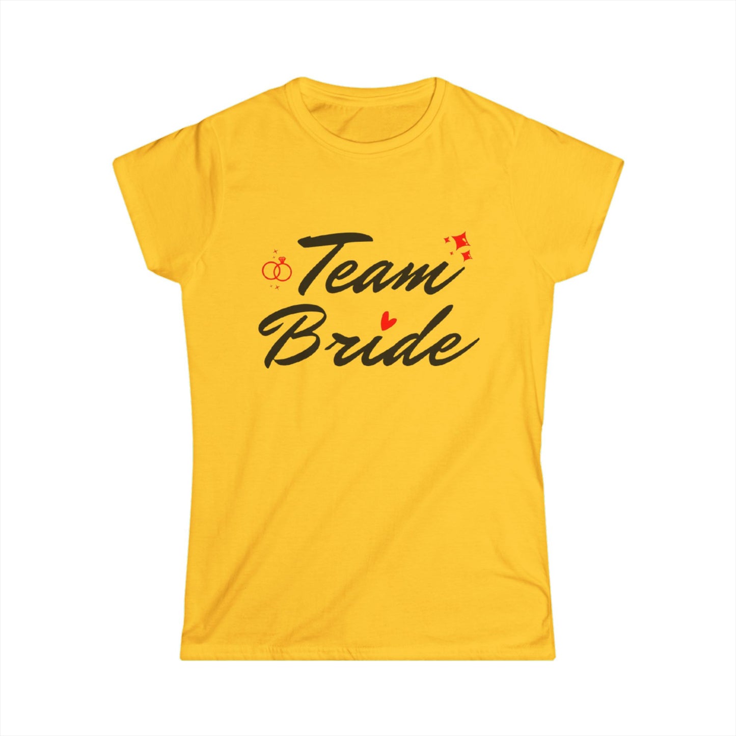 Team Bride Black Text Women's Softstyle Tee