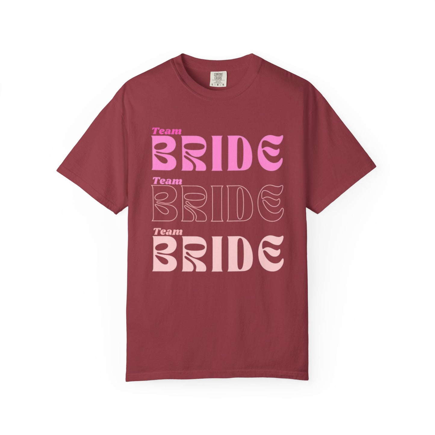 Team Bride Pink Text Tshirt