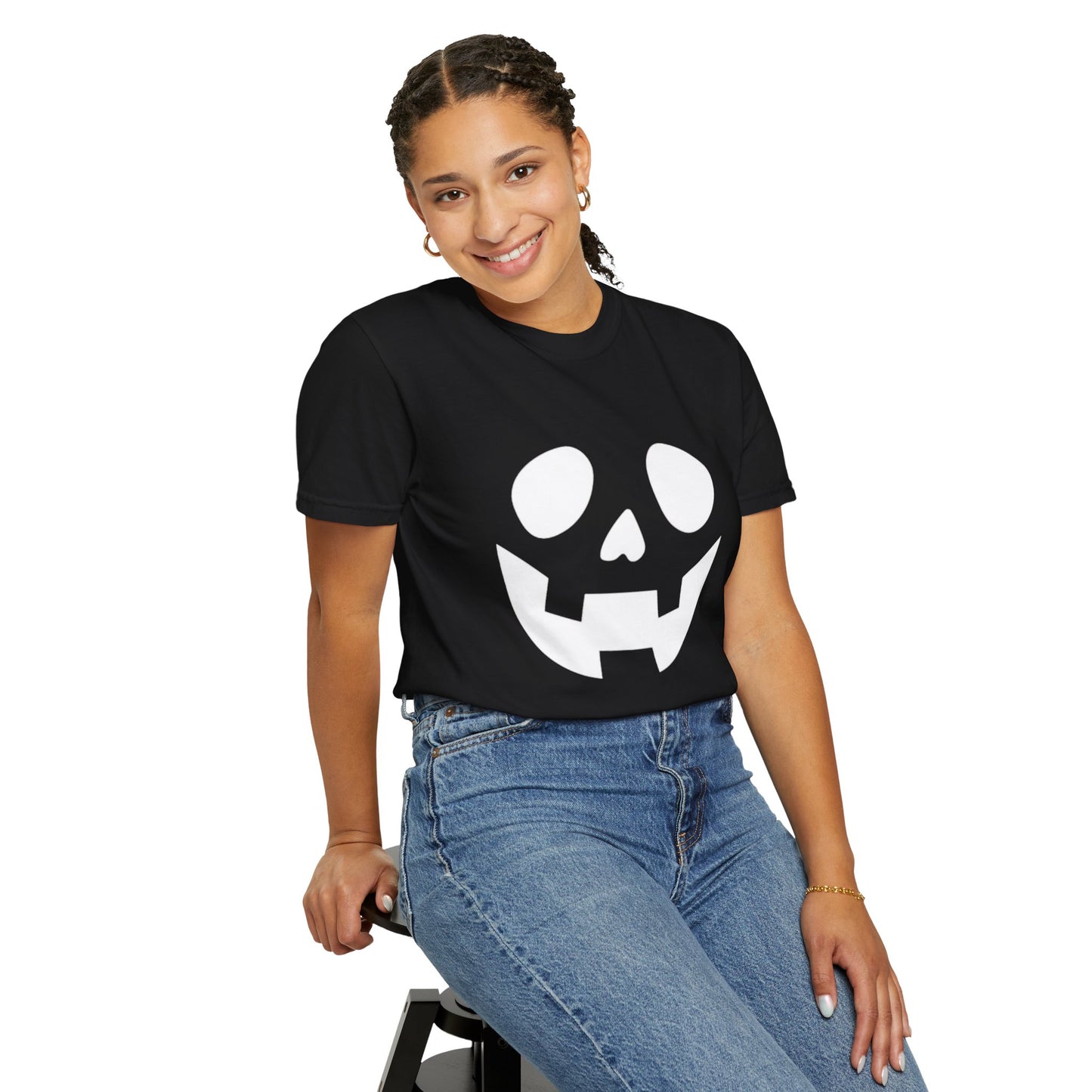 Halloween White Pumpkin Face Unisex T-Shirt