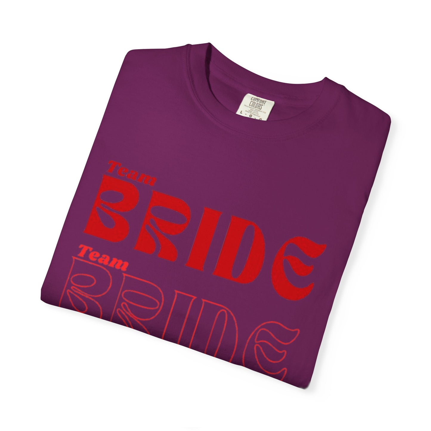 Team Bride Red Text Tshirt