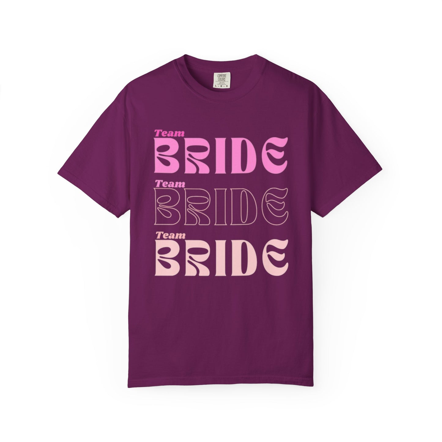Team Bride Pink Text Tshirt