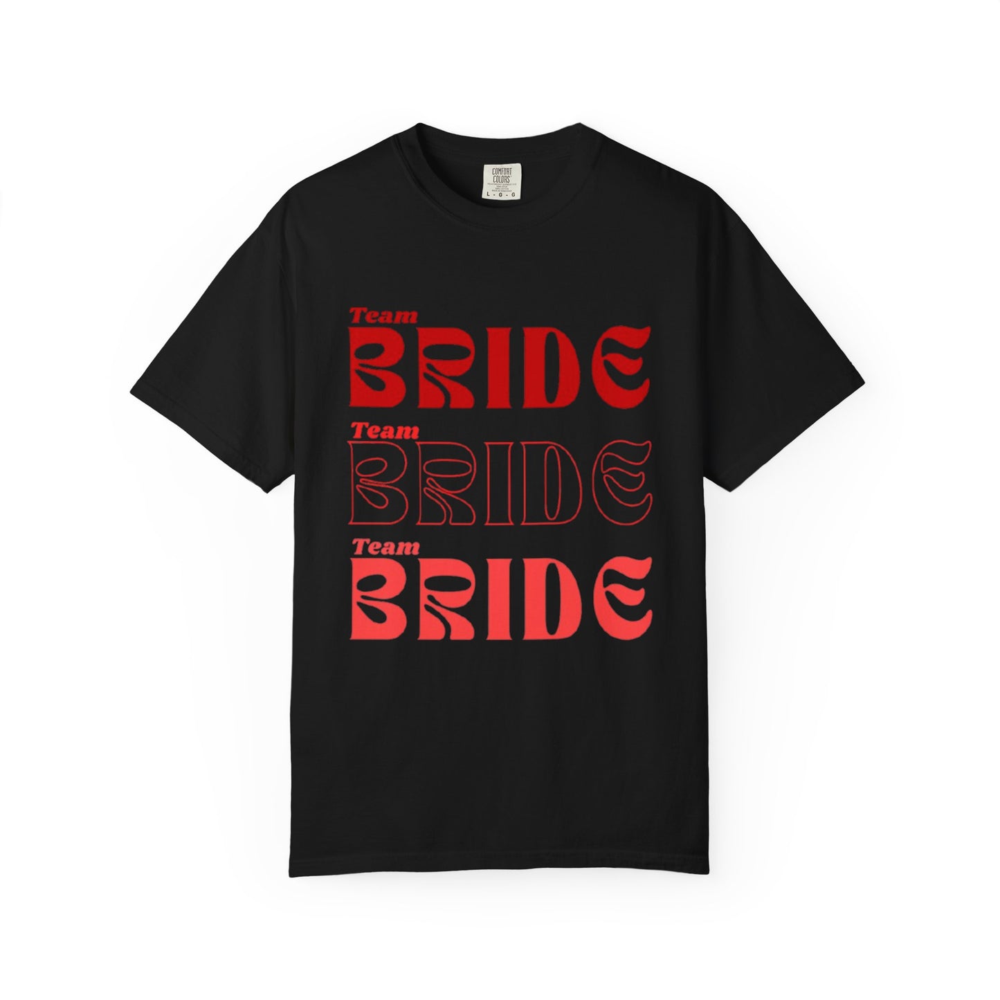 Team Bride Red Text Tshirt