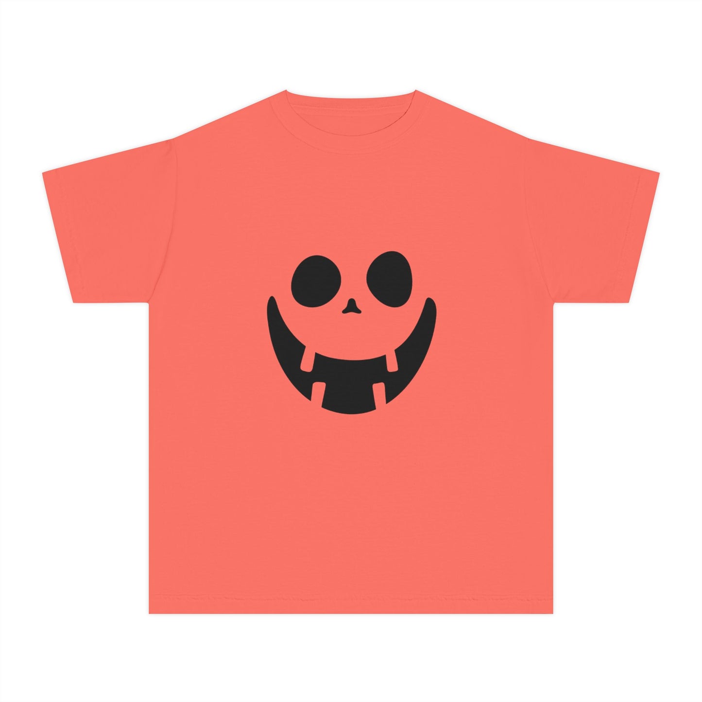 Youth Midweight Tee with Playful Face Design (Black)