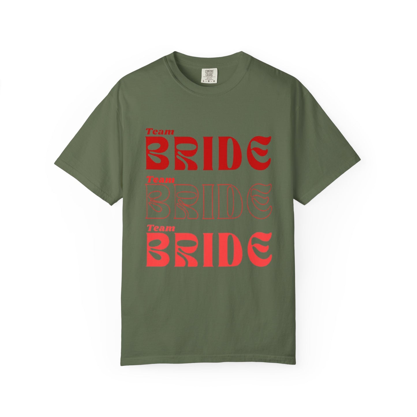 Team Bride Red Text Tshirt